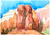 watercolor cliffs in new mexico