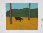 lone cow landscape paintings