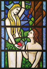 adam eve in stained glass