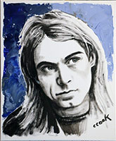 portrait painting of kurt cobain