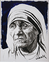 portrait painting of mother teresa
