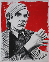 portrait painting of andy warhol