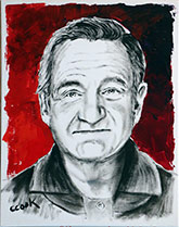 portrait painting of robin williams
