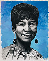 portrait painting of aretha franklin