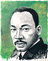 portrait painting of martin luther king