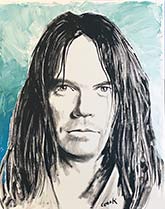 rock and roll painting of neil young