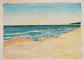 on paper beach watercolor